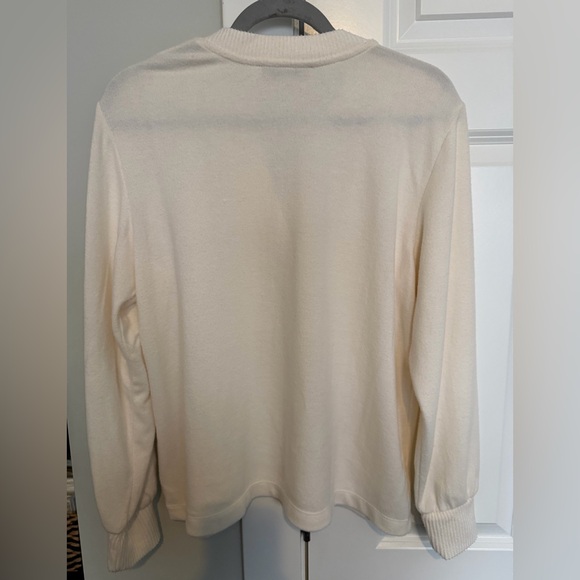 LOFT Ivory Ribbed Knit Top - Picture 2 of 5